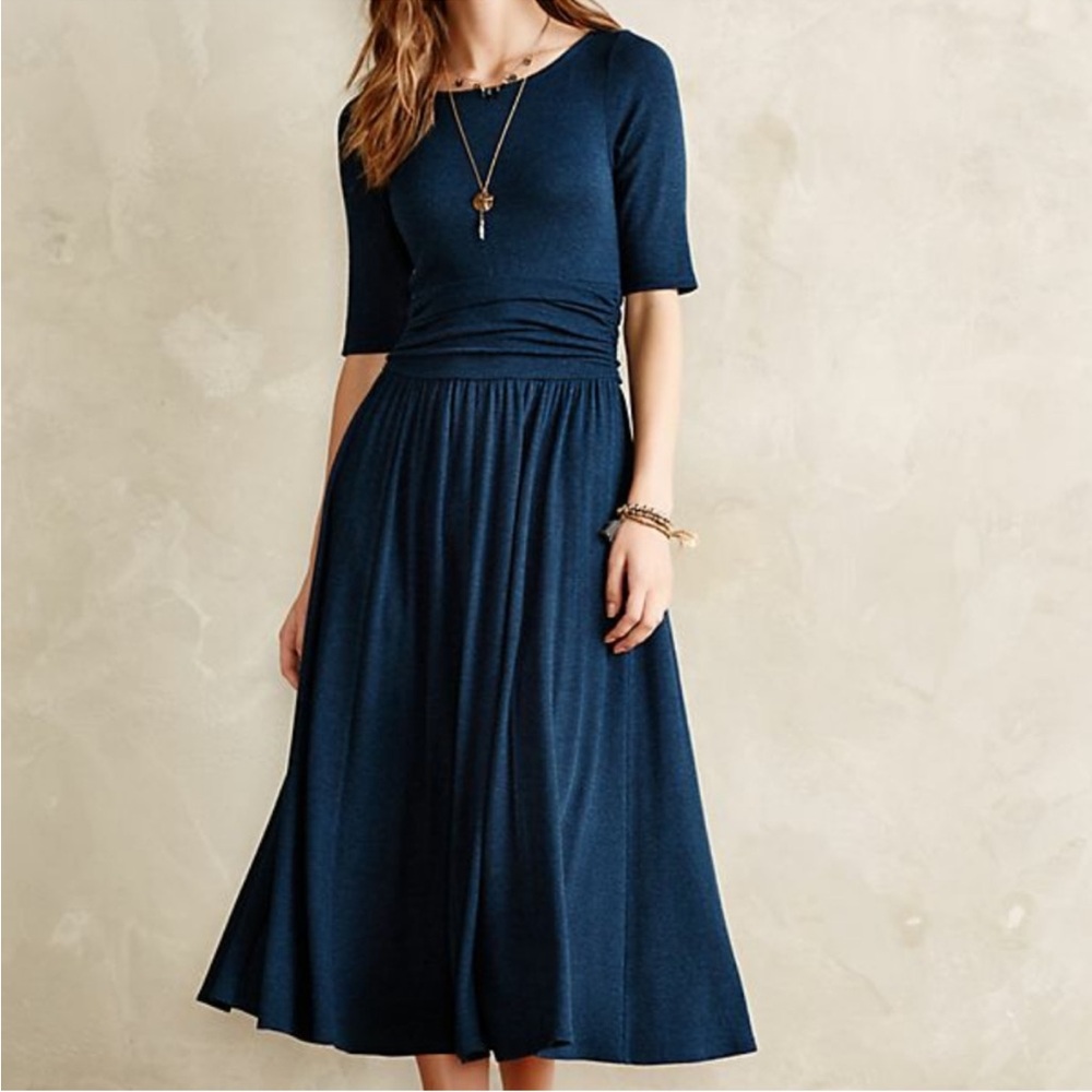 Anthropologie Bordeaux Teal Knit Dress